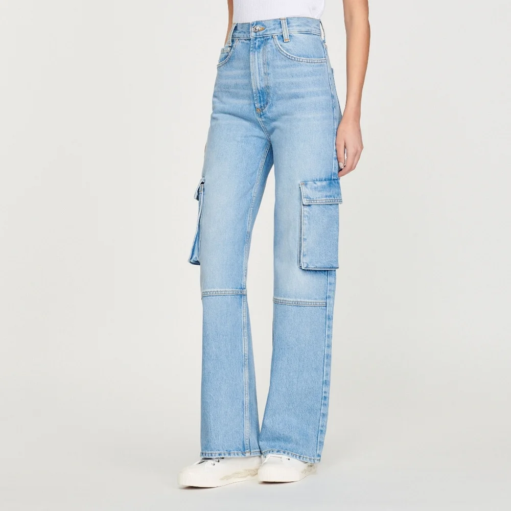 SANDRO High Rise Cookie Cargo Jeans - Picture 4 of 13